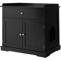Produktbild von COSTWAY 3in1 Katzenschrank als Katzenhaus und Beistelltisch mit Schublade und Tür