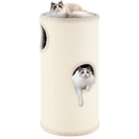 Produktbild von COSTWAY 4-stöckiger Katzenkratzbaum in Tonnenform mit Sisal-Kratzbrett und 3 Katzenhöhlen