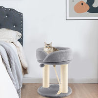 Produktbild von COSTWAY 4in1 Kratzbaum für Katzen aus Holz mit Sisalseil und weicher Sitzfläche Grau 50,5cm
