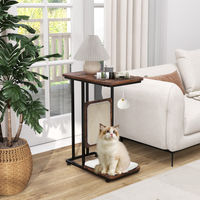 Produktbild von Costway Beistelltisch mit Sisal-Kratzbrett für Katzen in Braun und Beige mit Metallgestell