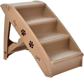 COSTWAY Haustiertreppe für Hunde faltbare 4-stufige Hunderampe aus Filz – Bild 1 von 3