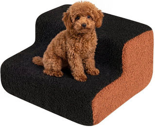 COSTWAY Haustiertreppe für kleine Hunde und Katzen aus Polyester 2-stufig – Bild 1 von 5
