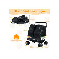 Produktbild von COSTWAY Hundebuggy 2-Sitzer Hundewagen mit Sonnenschutz und Sicherheitsgurt aus Oxford-Gewebe faltbar für kleine Rassen