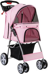COSTWAY Hundebuggy Hundewagen für mittlere Rassen aus Oxford-Gewebe in Rosa bis 15 kg - 15 kg – Bild 1 von 5