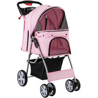 Produktbild von COSTWAY Hundebuggy Hundewagen für mittlere Rassen aus Oxford-Gewebe in Rosa bis 15 kg - 15 kg