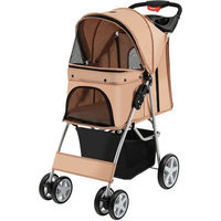 Produktbild von COSTWAY Hundebuggy Hundewagen für mittlere Rassen in Beige aus Oxford-Gewebe bis 15 kg - 15 kg