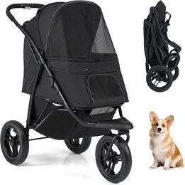 COSTWAY Hundebuggy klappbarer Haustierwagen mit Sonnendach aus Oxford-Gewebe für kleine bis mittlere Hunde – Bild 1 von 5