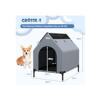 Produktbild von COSTWAY Hundehütte aus wasserfestem Oxford-Gewebe Größe L in Grau oder Schwarz