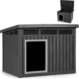 COSTWAY Hundehütte mit Schrägdach aus Kunststoff für Outdoor und Indoor wasserdicht – Bild 1 von 5