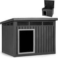 Produktbild von COSTWAY Hundehütte mit Schrägdach aus Kunststoff für Outdoor und Indoor wasserdicht