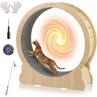 Produktbild von COSTWAY Katzen-Trainingsrad aus Holz mit Kratzmatte für alle Altersstufen