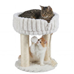 COSTWAY Katzenbaum aus Plüsch mit Liegeplattform, Sisalstämmen, Spielball und Seil, kompakter Katzenkratzbaum 40x40x50,5cm – Bild 1 von 1