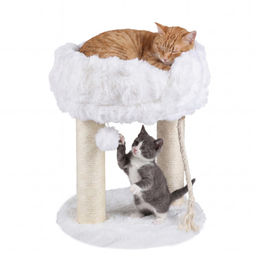 COSTWAY Katzenbaum aus Plüsch mit Liegeplattform, Sisalstämmen, Spielball und Seil, kompakter Katzenkratzbaum 40x40x50,5cm – Bild 1 von 1