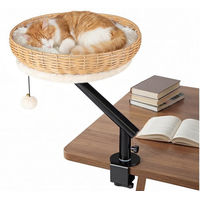 Produktbild von COSTWAY Katzenbett aus Weide für Schreibtisch mit 360 Grad Drehung