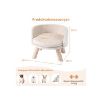 Produktbild von COSTWAY Katzenbett Sofa mit Kissen und Rückenlehne aus Stoff in Beige für erwachsene Katzen