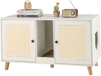 COSTWAY Katzenhaus als Katzenschrank mit Eingang für das Katzenklo – Bild 1 von 1