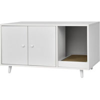 Produktbild von COSTWAY Katzenhaus und Couchtisch mit Kratzbrett 90x50x50cm