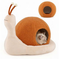 Produktbild von COSTWAY Katzenhöhle Katzenbett aus Plüsch mit abnehmbarem Kissen für erwachsene Katzen