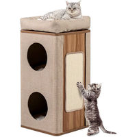 Produktbild von COSTWAY Katzenhöhle Kratztonne mit 3 Etagen und Kratzbrett aus Sisal für Katzen
