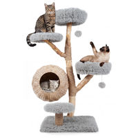 Produktbild von COSTWAY Katzenkratzbaum 134cm mit Höhle und Kratzsäulen aus Jute