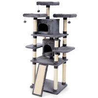 Produktbild von Costway Katzenkratzbaum aus Plüsch in Grau 60x50x170cm