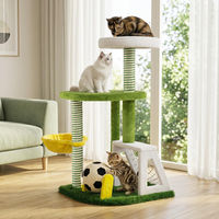 Produktbild von COSTWAY Katzenkratzbaum im Fußball Design mit Hängematte und Sisal Kratzpfosten 100cm