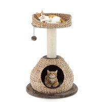 Produktbild von Costway Katzenkratzbaum mit Höhle und Sisal sowie Spielzeugball in Beige und Braun 48x70,5cm