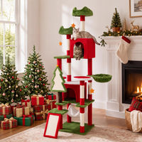 Produktbild von COSTWAY Kratzbaum 191 cm mit 2 Katzenhöhlen, Liegeflächen, Hängematte und Kratzsäulen für Katzen