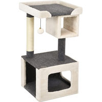 Produktbild von COSTWAY Kratzbaum aus Holz für Katzen mit Höhle und Kratzstämmen weiß und grau 42x42x80cm