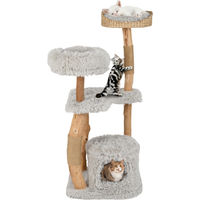 Produktbild von COSTWAY Kratzbaum aus Holz mit Katzenhöhle und Plüschsitzfläche Grau 124cm