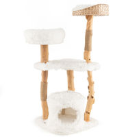 Produktbild von Costway Kratzbaum aus Holz mit Katzenhöhle und Deckenspanner 124cm