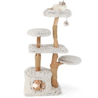 Produktbild von Costway Kratzbaum aus Holz mit Katzenhöhle und Deckenspanner in Grau 135cm
