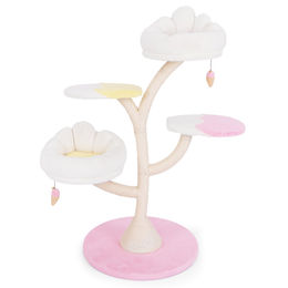 Costway Kratzbaum aus Holz mit Sisal in Weiß und Rosa – Bild 1 von 8