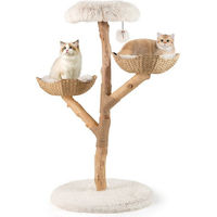 Produktbild von COSTWAY Kratzbaum aus Massivholz mit 2 Körben für Katzen 122cm hoch