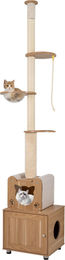 COSTWAY Kratzbaum deckenhoch Braun mit Katzenhaus Plattformen und Sisal-Kratzstamm für Katzen – Bild 1 von 1
