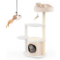 Produktbild von COSTWAY Kratzbaum für Katzen 105cm mit Katzenhaus, Sisal-Kratzstämmen und Spielzeugmaus