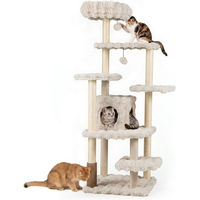 Produktbild von COSTWAY Kratzbaum für Katzen 170cm mit Katzenhöhle Liegeplattform und Spielbällen