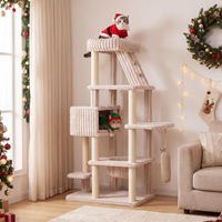 Produktbild von COSTWAY Kratzbaum für Katzen 180 cm mit Katzenhaus Hängematte und Sisalstämmen