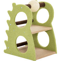 Produktbild von COSTWAY Kratzbaum für Katzen in Dinosaurierform mit drehbarem Sisal-Kratzball und weichem Plüschstoff in Grün