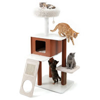 Produktbild von COSTWAY Kratzbaum für Katzen in Weiß mit Sisalmatte und Katzenhäuschen 130 cm