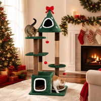 Produktbild von COSTWAY Kratzbaum für Katzen mit 2 Höhlen, 3 Plattformen und abnehmbarem Kissen, 137cm