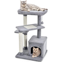 Produktbild von COSTWAY Kratzbaum für Katzen mit Katzenhöhle und Sisalpfosten 85cm Grau
