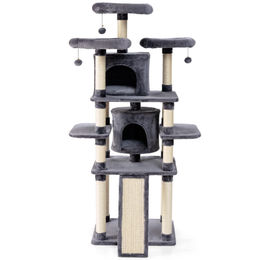 COSTWAY Kratzbaum für Katzen 170cm Grau mit Sisal – Bild 1 von 6