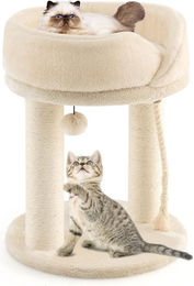 COSTWAY Kratzbaum für Katzen 4 in 1 mit Sisal und Fellknäuel in Beige – Bild 1 von 3