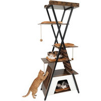 Produktbild von COSTWAY Kratzbaum für Katzen aus Holz mit 4 Plattformen und Katzenhaus in Braun, 185 cm