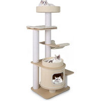 Produktbild von COSTWAY Kratzbaum für Katzen aus Holz mit Höhle, Bett und Hängematte 151cm hoch