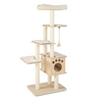 Produktbild von Costway Kratzbaum für Katzen aus Holz und Sisal mit Deckenspanner XXL 170cm Beige