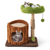 Produktbild von Costway Kratzbaum für Katzen aus Massivholz in Braun und Grün