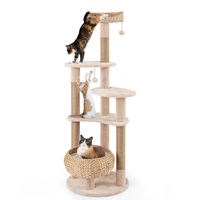 Produktbild von Costway Kratzbaum für Katzen aus Naturmaterial mit 6 Etagen und Deckenspanner 164cm