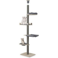 Produktbild von COSTWAY Kratzbaum für Katzen deckenhoch mit 5 Etagen und Korb grau